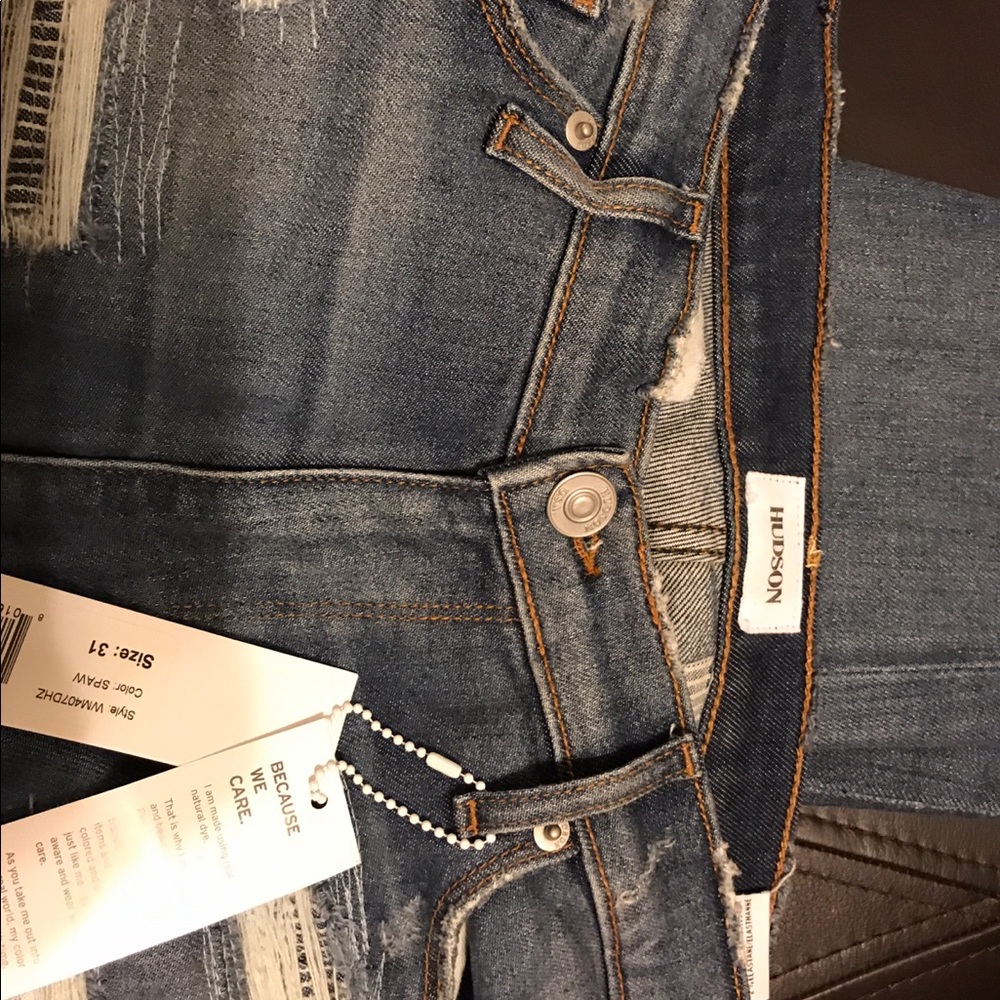 Hudson ripped and repaired skinny jean - Picture 3 of 8